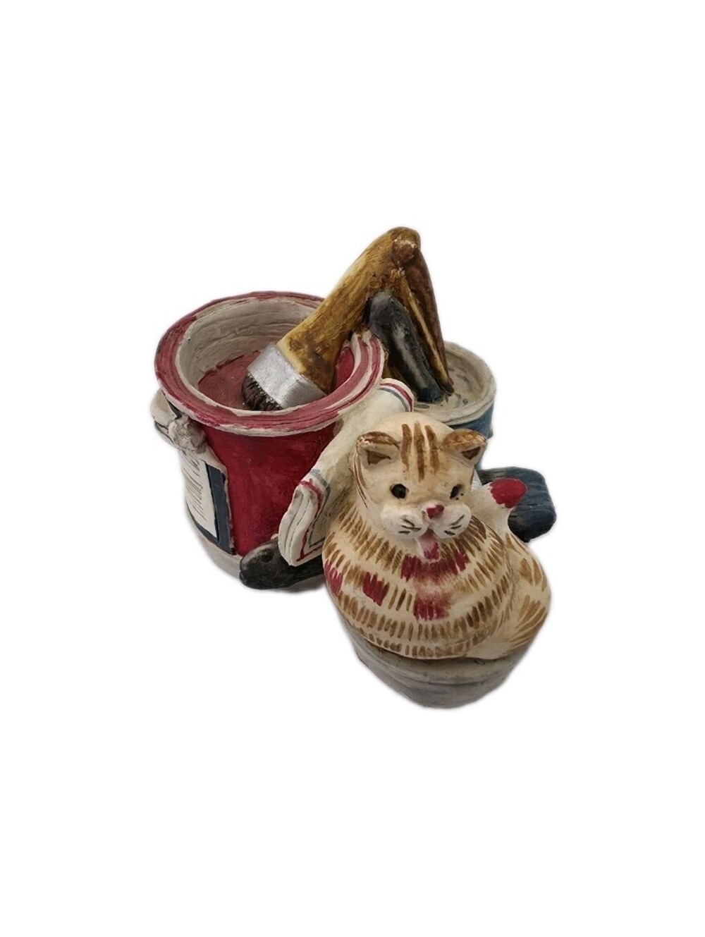 Rare Peter Fagan CAT HS537 'The Decorator' 1990 Kitten Playing Paint Miniature